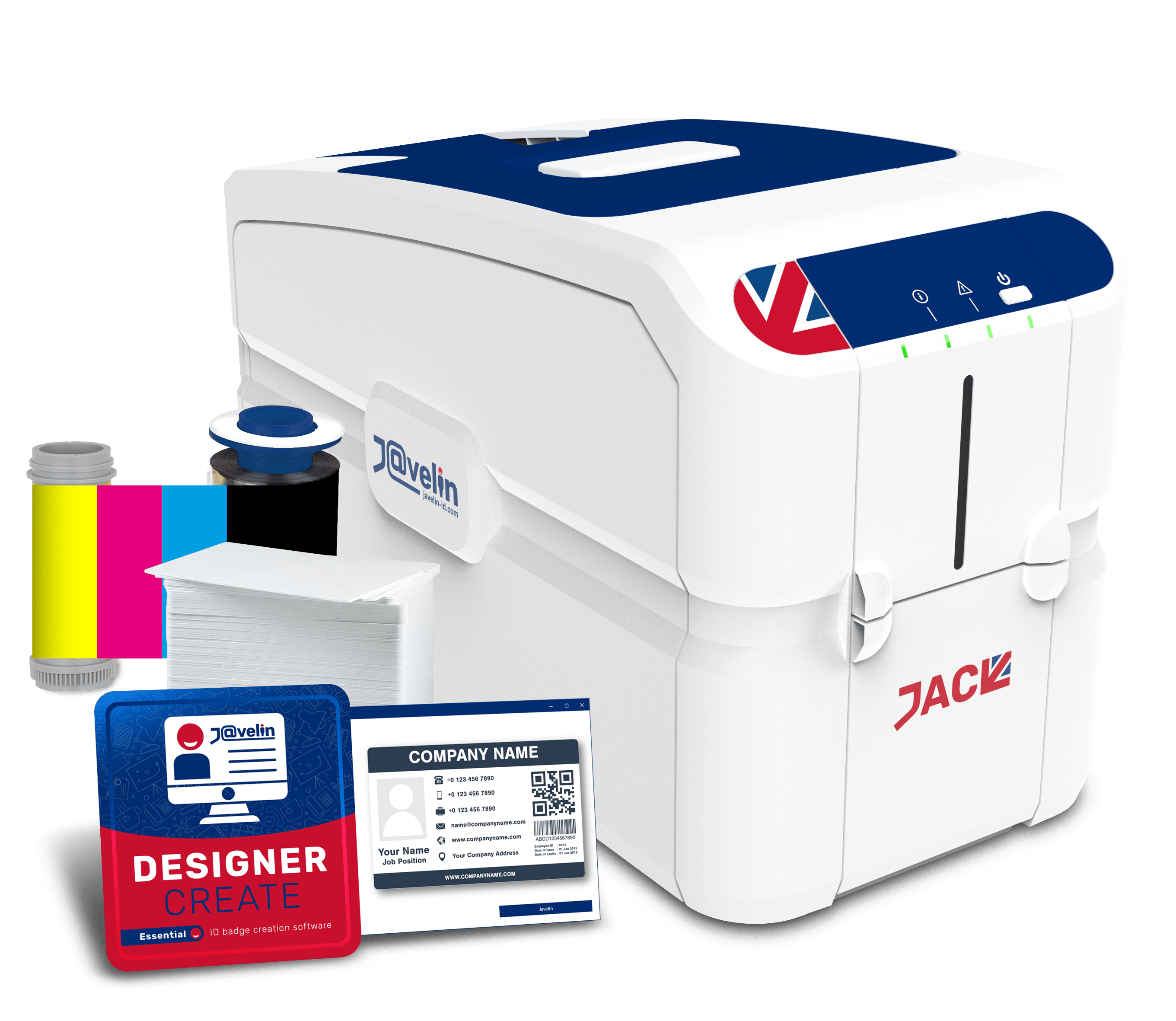 Javelin Jack ID card printer bundle (Dual-sided printing) - Javelin ID Ltd